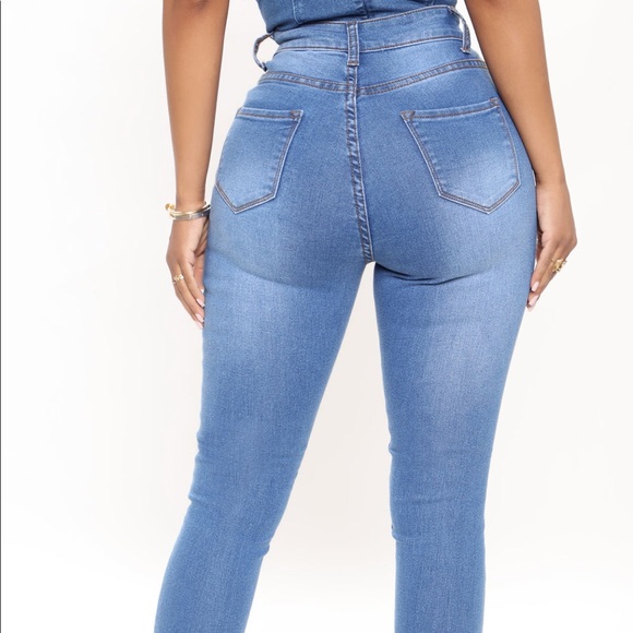 Marilyn High Waisted Skinny Jeans - Medium Blue Wash - Picture 4 of 4